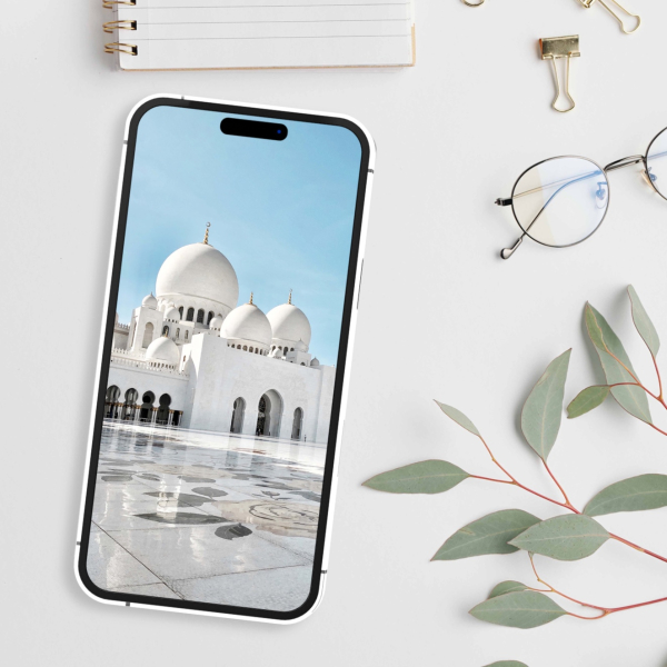 Design Mockup for Phone with Architectural Background, download and edit for free design template - Mockups from the Andalusi design app