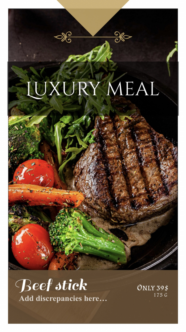 Luxury Meal Design, download and edit for free design template - Story, Food, Marketing from the Andalusi design app