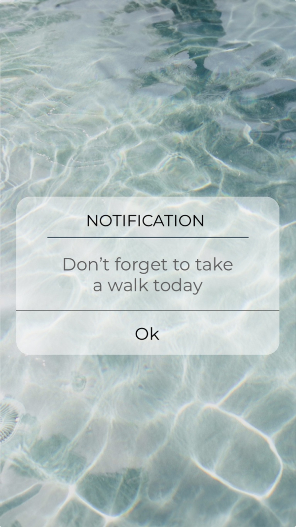 Notification Design for Walking Reminder, download and edit for free design template - System from the Andalusi design app