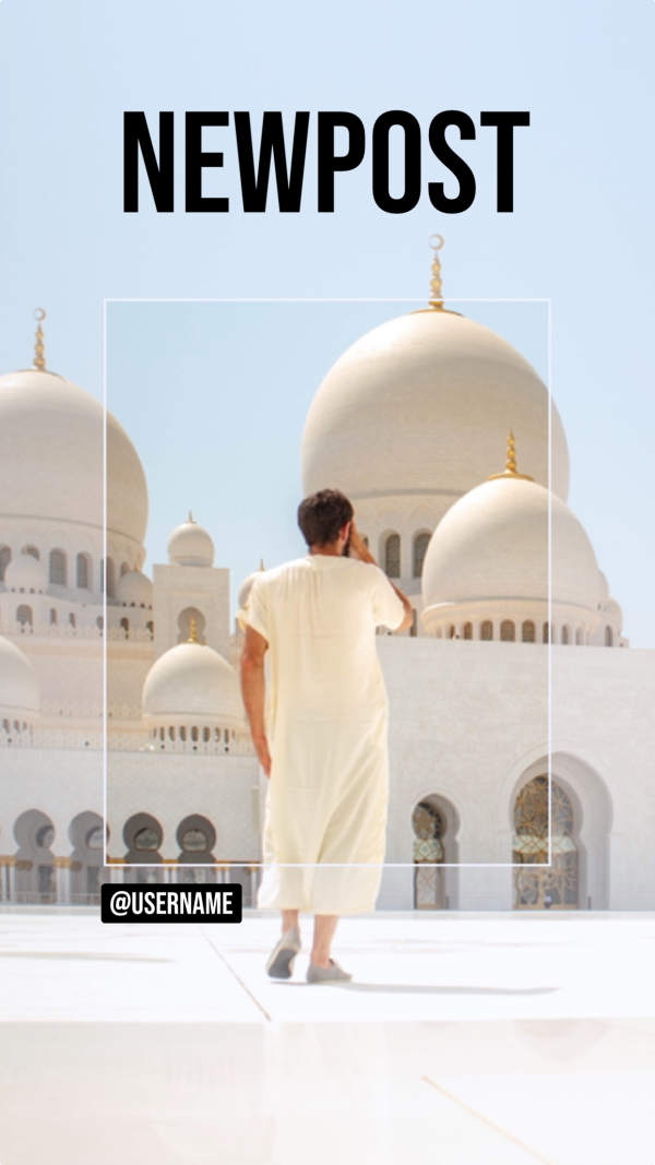 Design of a Personal Photo at the Mosque, download and edit for free design template - Story from the Andalusi design app