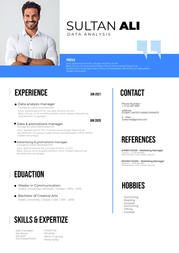 CV Design, download and edit for free design template - CVs from the Andalusi design app