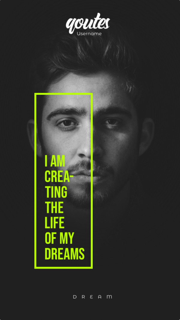 Design Quote: I Am Creating the Life of My Dreams, download and edit for free design template - Quotes, Personal Quotes from the Andalusi design app