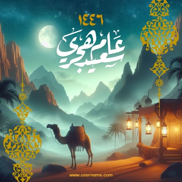 Design Post, Islamic for a New Hijri Year, download and edit for free design template - Post, Islamic, Hijri New Year from the Andalusi design app