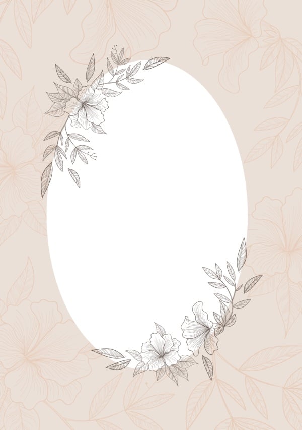 Design Invitation Empty Card with Floral Accents, download and edit for free design template - Invitation Empty Cards, Empty Cards from the Andalusi design app