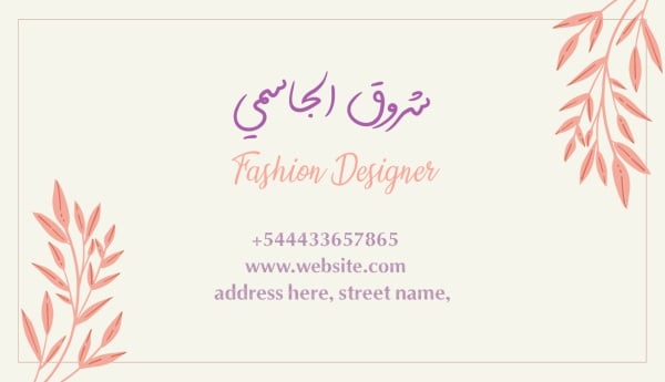 Design Business Card for Fashion Designer, download and edit for free design template - Business cards from the Andalusi design app