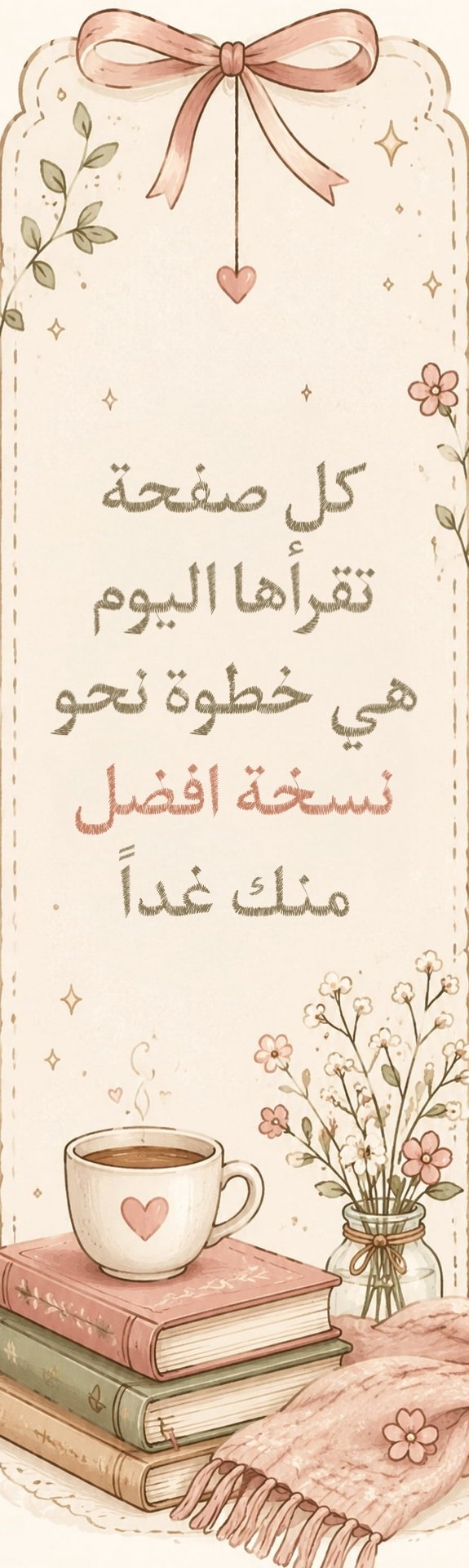 قالب تصميم فاصل كتاب باقتباس تحفيزي عن القراءة - فاصل كتاب من تطبيق أندلسي للتصميم
