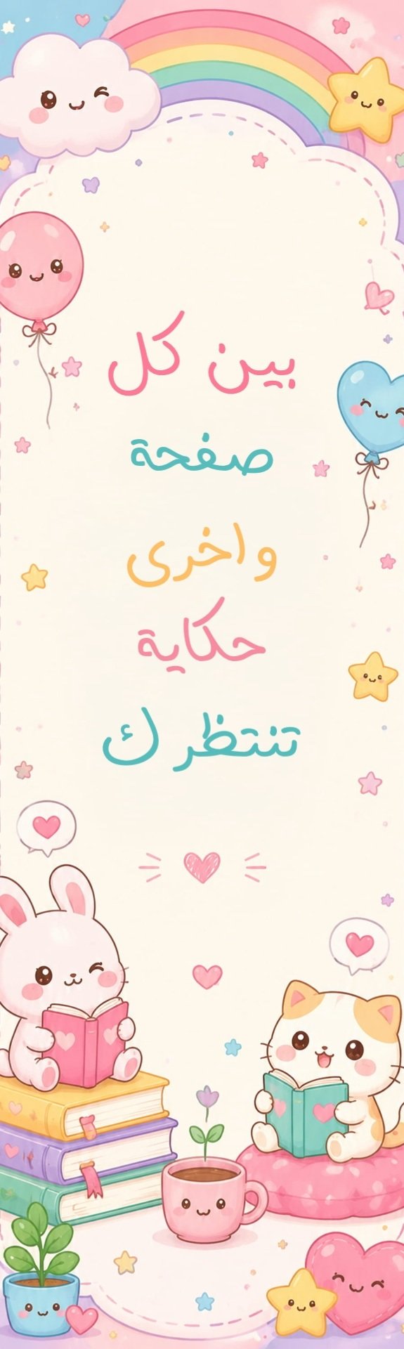 قالب تصميم فاصل كتاب باقتباس بين كل صفحة حكاية تنتظرك - فاصل كتاب من تطبيق أندلسي للتصميم