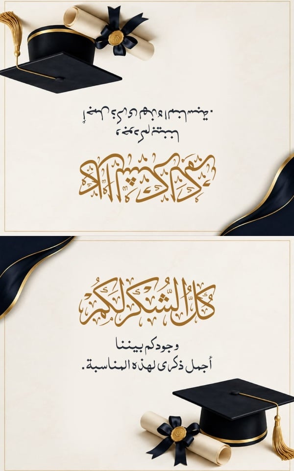قالب تصميم كارت طاولة تخرج بعبارة تذكارية - كارت الطاولة, تخرج من تطبيق أندلسي للتصميم