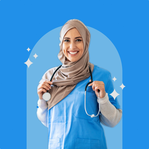 Design Profile of a Smiling Doctor, download and edit for free design template - Profile from the Andalusi design app