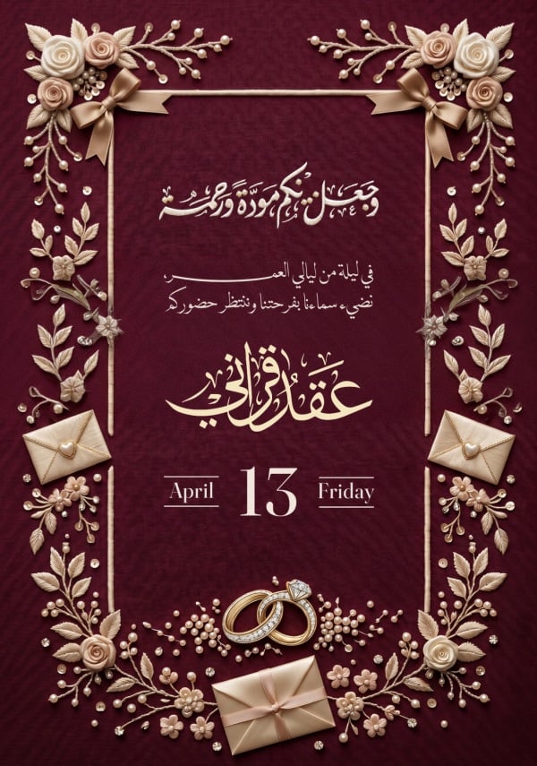 Wedding Invitation Design, download and edit for free design template - Invitations, Wedding from the Andalusi design app