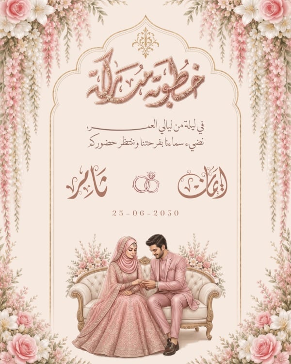 Wedding Invitation Design, download and edit for free design template - Engagement, Invitations from the Andalusi design app