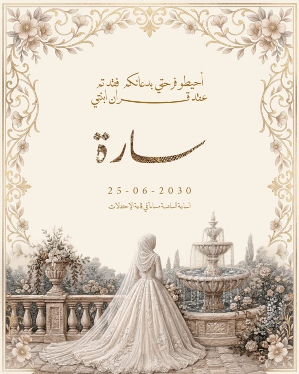Wedding Invitation Design, download and edit for free design template - Invitations, Wedding from the Andalusi design app