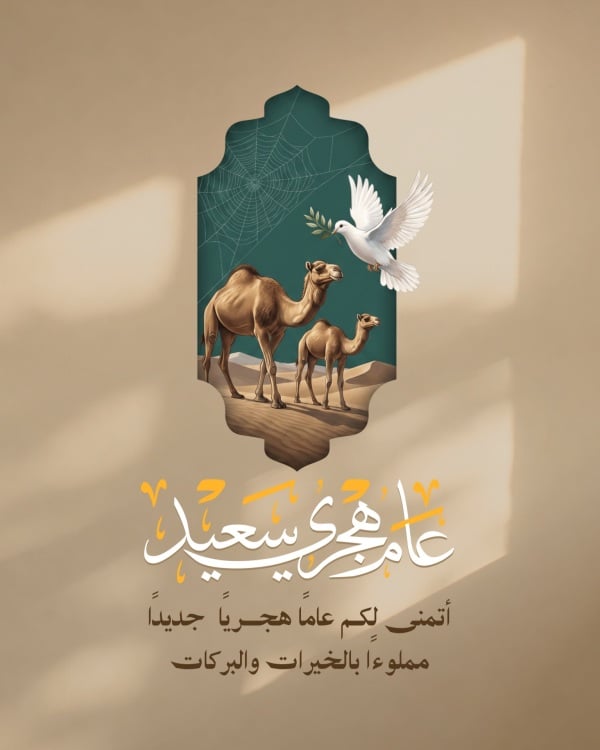 Design for Hijri New Year Greeting, download and edit for free design template - Hijri New Year, Greeting, Welcome from the Andalusi design app