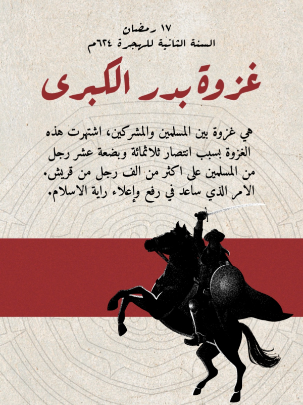 Design of the Battle of Badr, download and edit for free design template - Ramadan, Islamic from the Andalusi design app