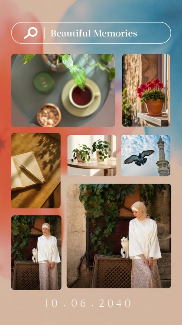 Design Photo Collage for Beautiful Memories, download and edit for free design template - Photo Collage from the Andalusi design app