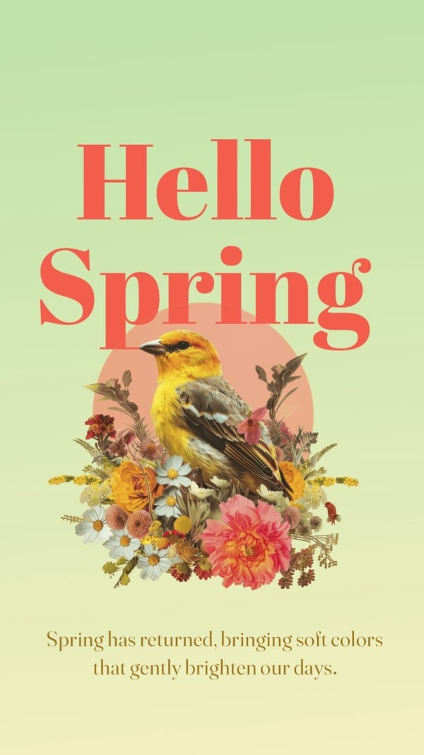 Design Spring, download and edit for free design template - Spring, Welcome from the Andalusi design app