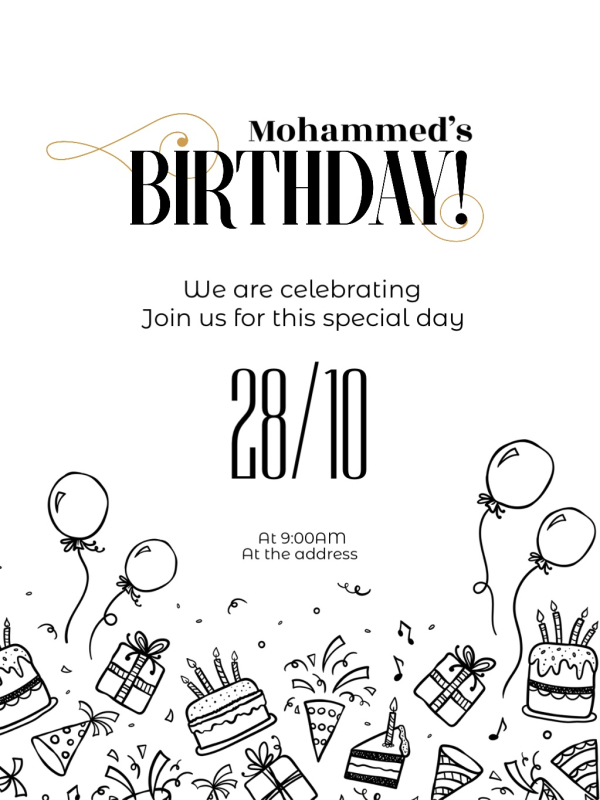 Birthday Design, download and edit for free design template - Birthday from the Andalusi design app