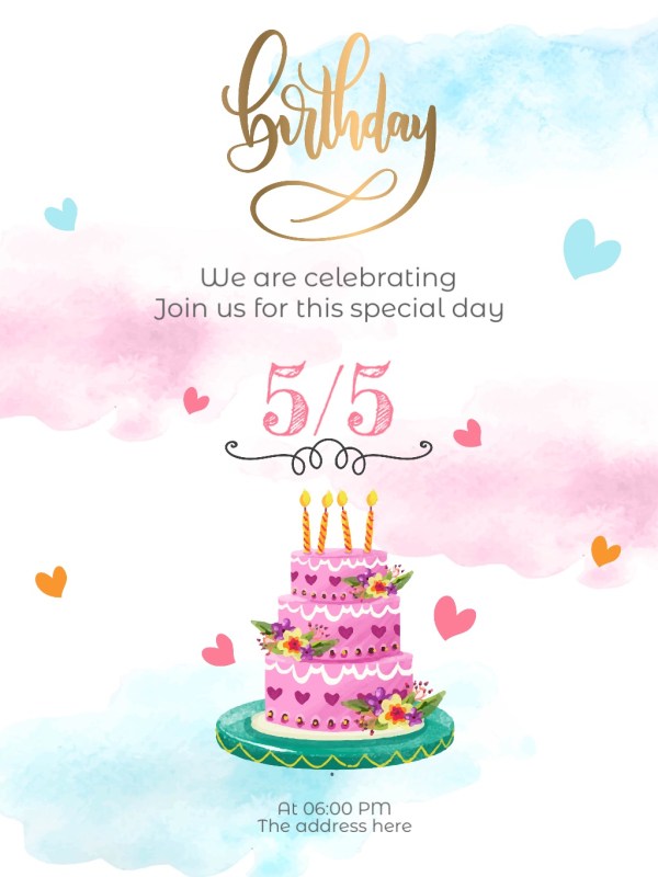 Birthday Design, download and edit for free design template - Birthday from the Andalusi design app