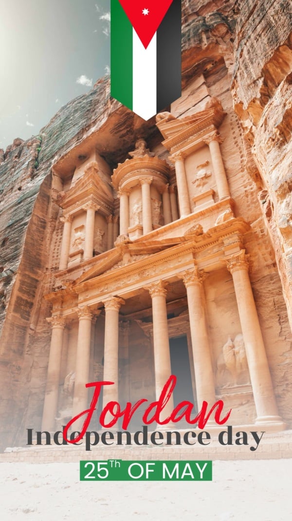 Jordanian Independence Day Design, download and edit for free design template - Jordanian Day, Story from the Andalusi design app