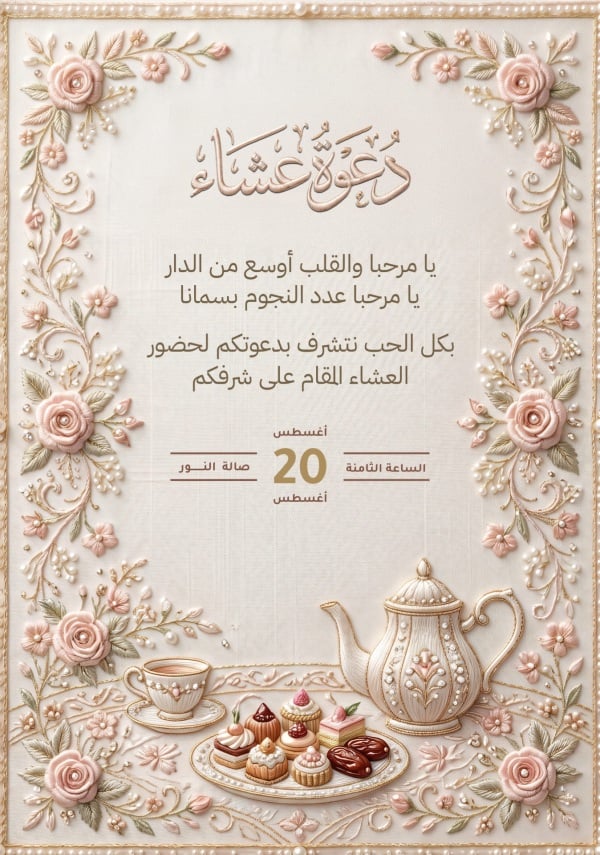 Dinner Invitation Design, download and edit for free design template - Dinner Invitation from the Andalusi design app