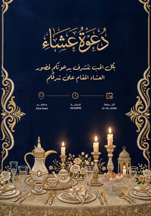 Dinner Invitation Design, download and edit for free design template - Dinner Invitation from the Andalusi design app