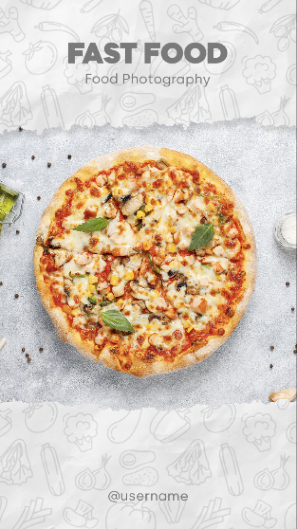 Fast Food Design for Pizza, download and edit for free design template - Story, Food from the Andalusi design app