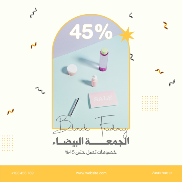 Black Friday Design, discounts up to 45%, download and edit for free design template - Black Friday, Marketing from the Andalusi design app