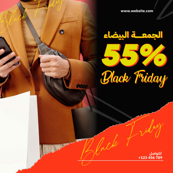 Black Friday Design 55% Discount, download and edit for free design template - Black Friday, Marketing, Discounts from the Andalusi design app