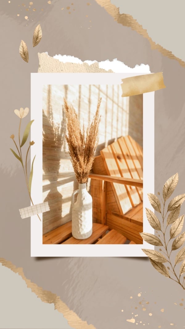 Elegant Boho Design with Dried Flowers, download and edit for free design template - Boho from the Andalusi design app