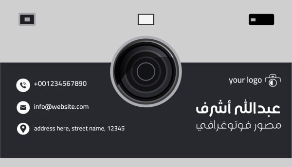 Design Business Card for Photographer, download and edit for free design template - Business cards from the Andalusi design app