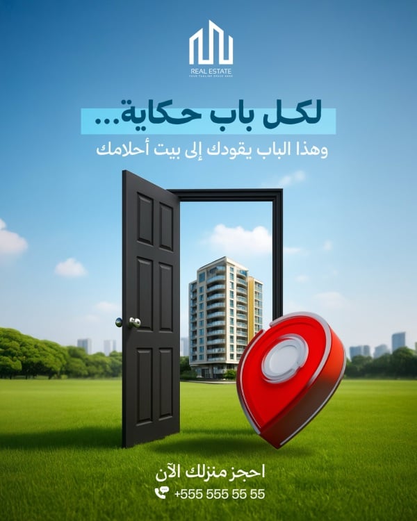 Real Estate Design, download and edit for free design template - Post, Marketing, Real Estate, Services from the Andalusi design app