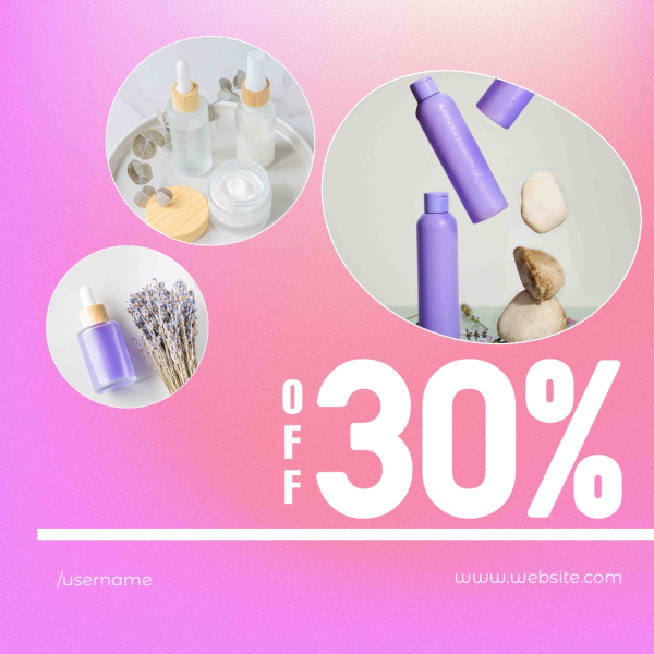 Design for 30% Off Products, download and edit for free design template - Post, Marketing, Discounts from the Andalusi design app