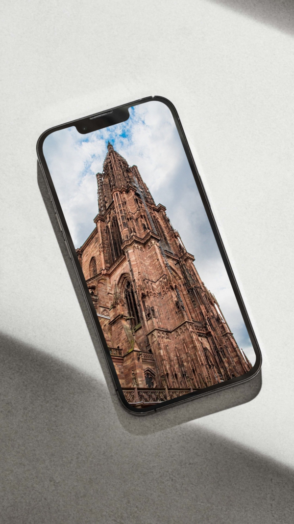 Design Mockup of a Smartphone with Cathedral Image, download and edit for free design template - Mockups from the Andalusi design app