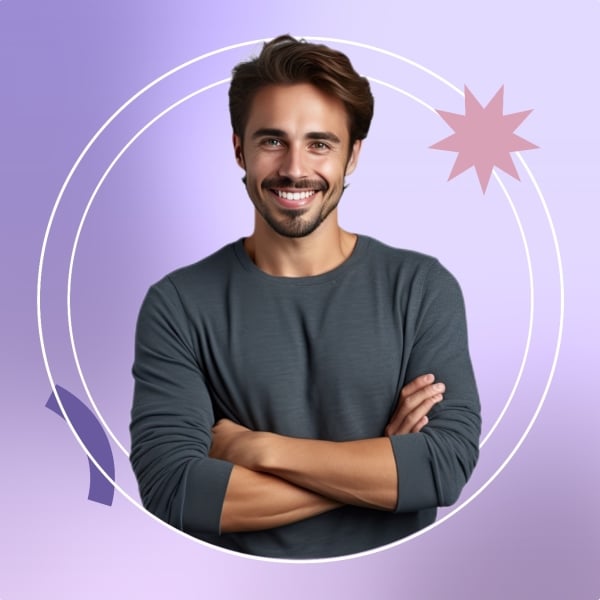 Design Profile Smiling, download and edit for free design template - Profile from the Andalusi design app