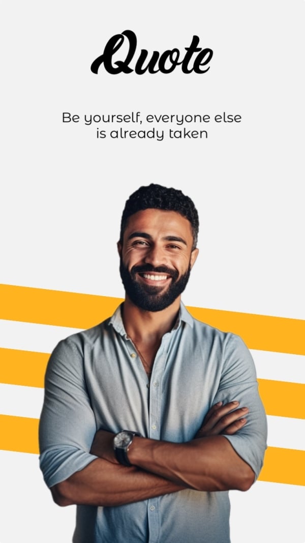 Design Personal Quote: Be yourself, download and edit for free design template - Personal Quotes from the Andalusi design app