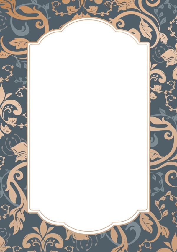 Design Empty Card with Floral Pattern, download and edit for free design template - Invitation Empty Cards, Empty Cards from the Andalusi design app
