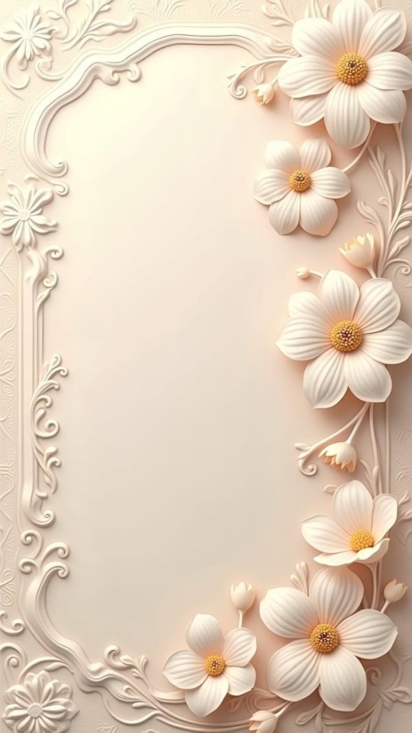 Design Empty Card Decorated with Flowers, download and edit for free design template - Invitation Empty Cards, Empty Cards from the Andalusi design app