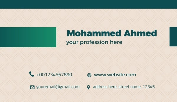 Elegant Business Card Design, download and edit for free design template - Business cards from the Andalusi design app