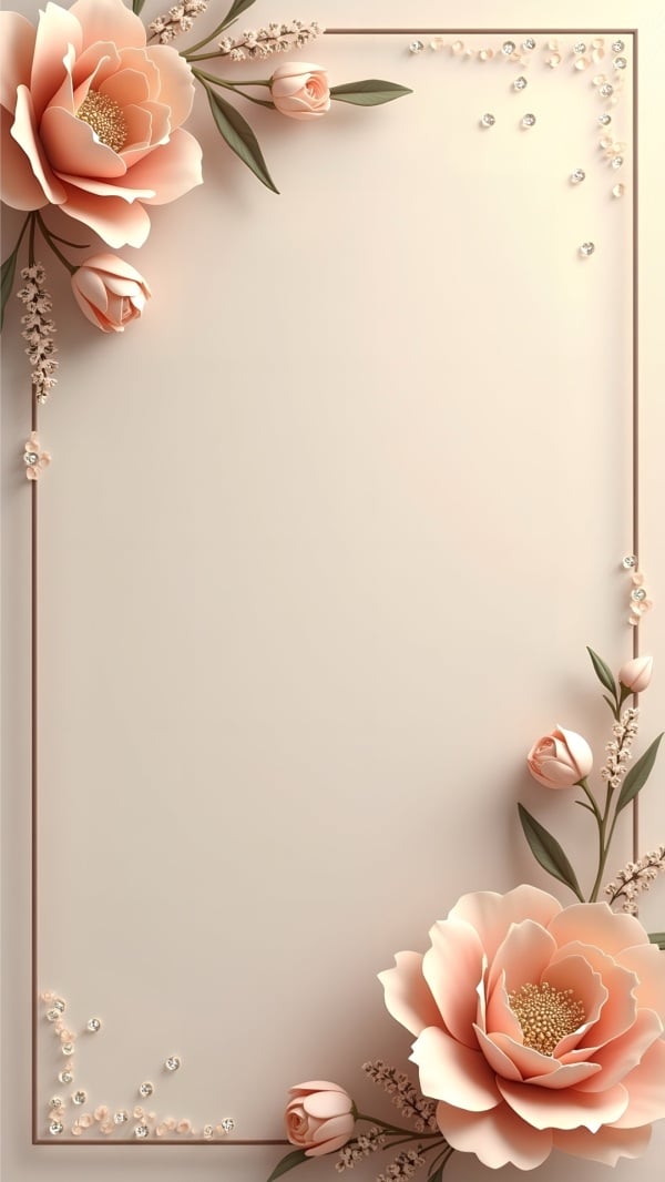 Design Empty Card with Floral Accents, download and edit for free design template - Invitation Empty Cards, Empty Cards from the Andalusi design app