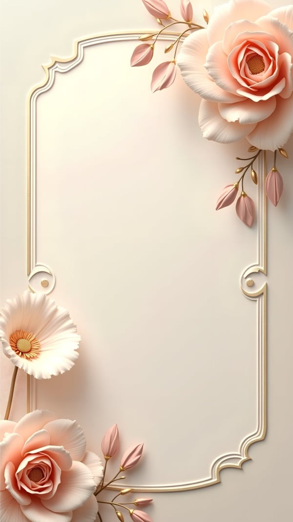 Design Empty Card with Floral Accents, download and edit for free design template - Invitation Empty Cards, Empty Cards from the Andalusi design app