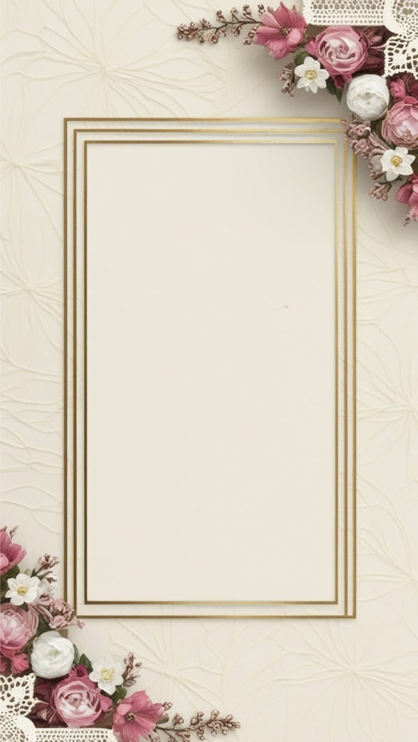 Design Empty Card Decorated with Flowers, download and edit for free design template - Invitation Empty Cards, Empty Cards from the Andalusi design app