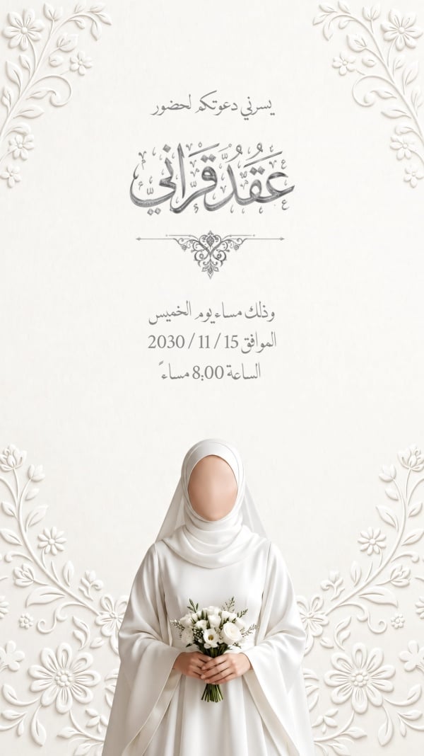 قالب تصميم احترافي - زفاف, دعوات من تطبيق أندلسي للتصميم