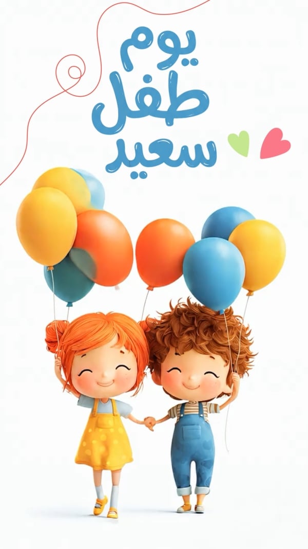 Animated Happy Children's Day Story With Two Kids, Free to Edit - Andalusi