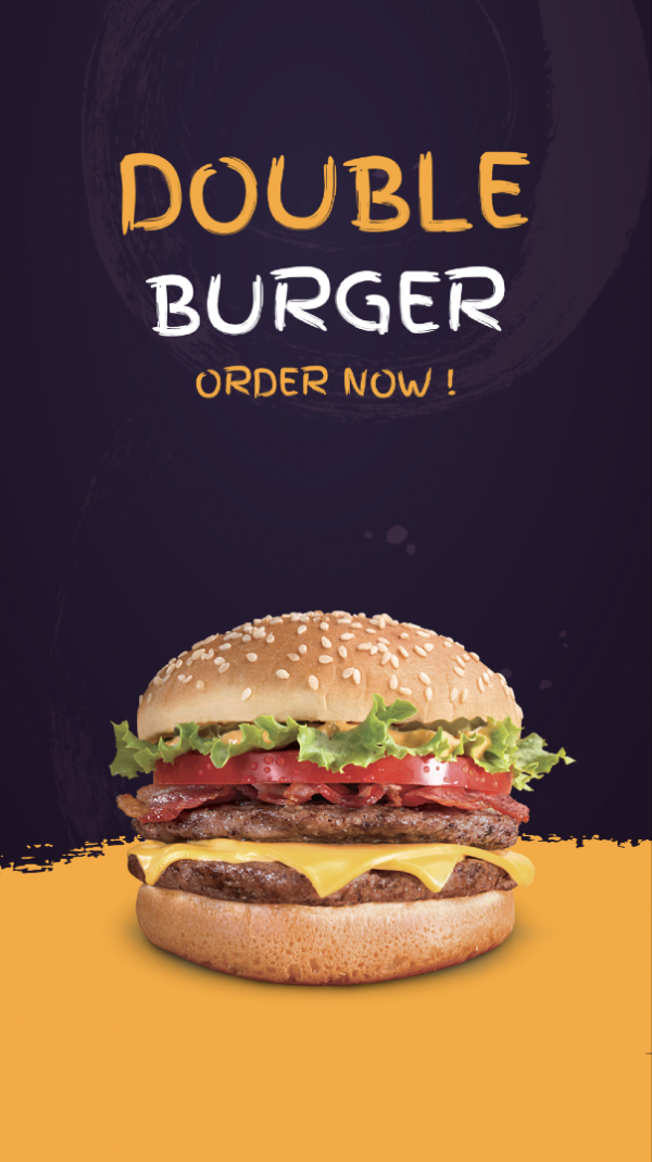 Double Burger Design, download and edit for free design template - Story, Food from the Andalusi design app