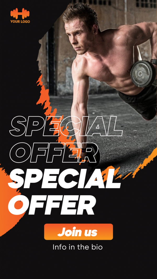 Sport Design for Special Offer, download and edit for free design template - Sport, Story, Promotions from the Andalusi design app