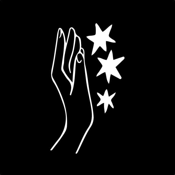 Design Lock Screen Widget with Hand and Stars, download and edit for free design template - Lock Screen Widgets from the Andalusi design app
