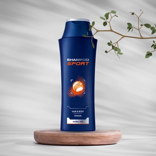 Design of Sport Shampoo Bottle, download and edit for free design template - Products from the Andalusi design app
