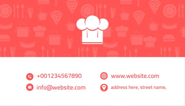 Chef Business Card Design, download and edit for free design template - Business cards from the Andalusi design app