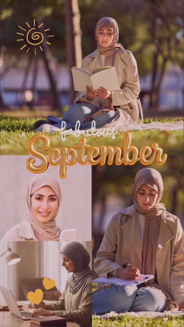 Fabulous September Design, download and edit for free design template - Month Highlights from the Andalusi design app