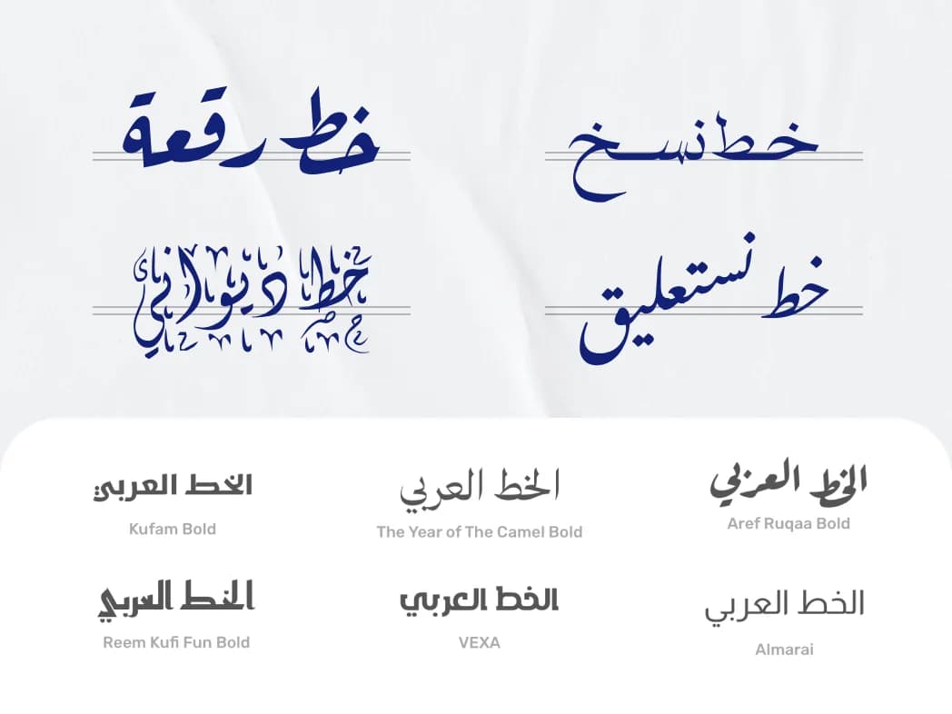The Arabic and English font library in the Andalusi app